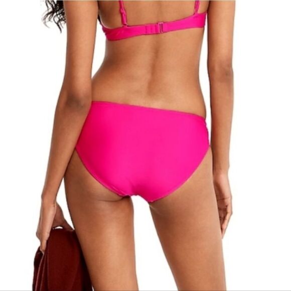 New J.Crew Curved-Waist Cheeky Bikini Bottom in Pink Size Medium NWT - Picture 9 of 9